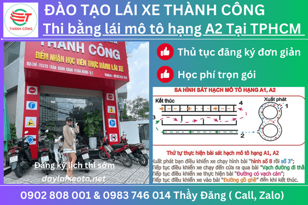 địa điểm thi bằng lái a2 tphcm