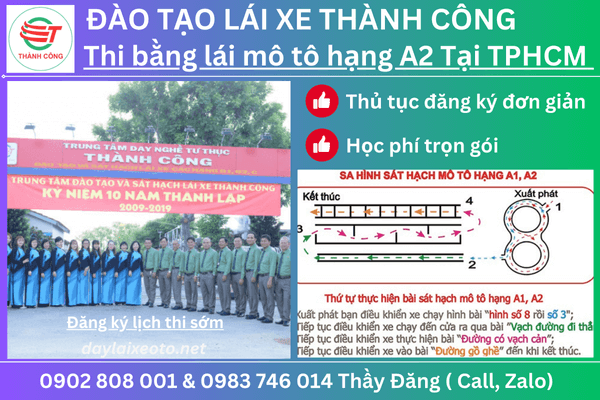 thi bằng lái xe hạng A2 hcm