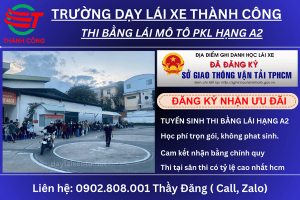 Thi bằng lái A2 bao đậu TPHCM