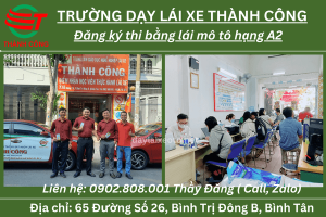 địa chỉ học bằng lái mô tô a2 bình tân