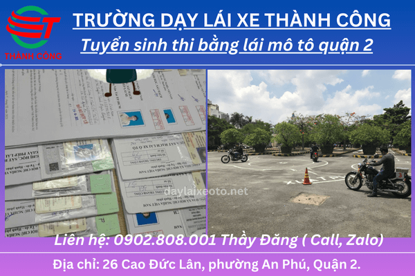 thi bằng lái mô tô a2 ở đâu