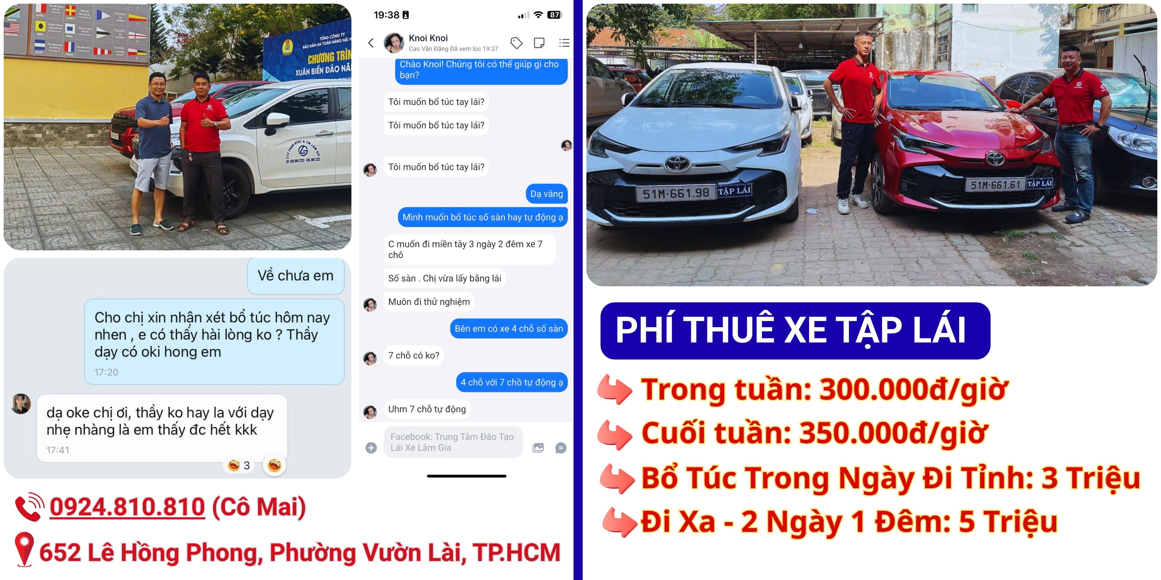 thuê xe tập lái đường dài 