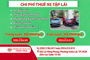 chi phí thuê xe tập lái tại daylaixeoto quận 10