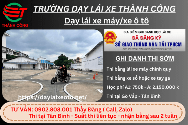 thi bằng lái xe mô tô a2 quận 8